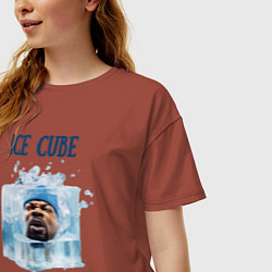 Футболка оверсайз женская Ice Cube in ice cube, цвет: кирпичный — фото 2