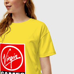 Футболка оверсайз женская Virgin games logo, цвет: желтый — фото 2