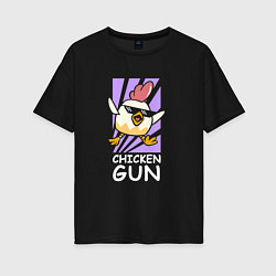 Футболка оверсайз женская Chicken Gun - Game, цвет: черный