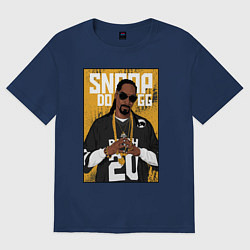 Футболка оверсайз женская Snoop dogg с цепями, цвет: тёмно-синий