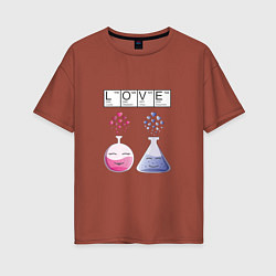 Женская футболка оверсайз Химия любви