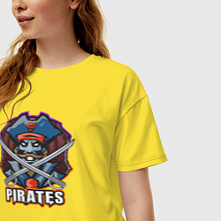 Футболка оверсайз женская Pirates team, цвет: желтый — фото 2
