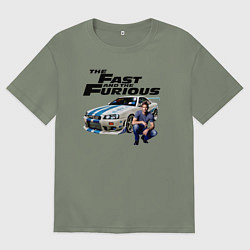 Футболка оверсайз женская Брайан ОКоннер Nissan Skyline R34, цвет: авокадо