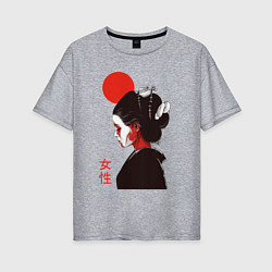 Футболка оверсайз женская Geisha sun, цвет: меланж