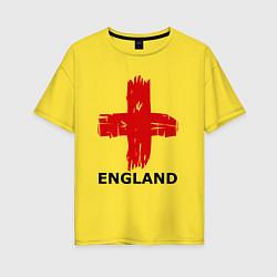 Футболка оверсайз женская England flag, цвет: желтый