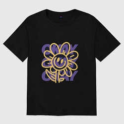 Футболка оверсайз женская Okay okay, цвет: черный