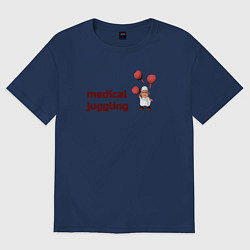 Футболка оверсайз женская Медицинское жонглирование, цвет: тёмно-синий