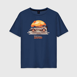 Футболка оверсайз женская Back to the future sun, цвет: тёмно-синий