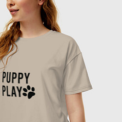 Футболка оверсайз женская Puppy Play, цвет: миндальный — фото 2