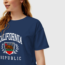 Футболка оверсайз женская Cali republic, цвет: тёмно-синий — фото 2