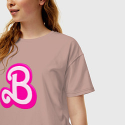 Футболка оверсайз женская Б - значит Барби, цвет: пыльно-розовый — фото 2