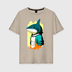 Женская футболка оверсайз Чувак-акулёнок - нейросеть