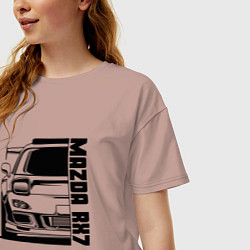 Футболка оверсайз женская Mazda RX7, цвет: пыльно-розовый — фото 2