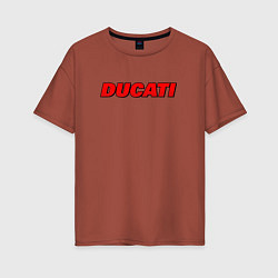 Женская футболка оверсайз Ducati - красный градиент