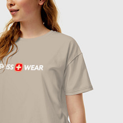 Футболка оверсайз женская Swiss wear middle, цвет: миндальный — фото 2