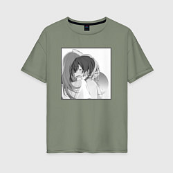 Женская футболка оверсайз Слёзы Кукуру - Акватоп белого песка