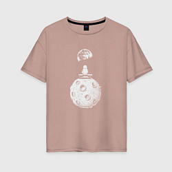 Женская футболка оверсайз Moon spaceman