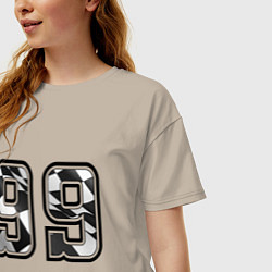 Футболка оверсайз женская Год рождения номер регион 99, цвет: миндальный — фото 2