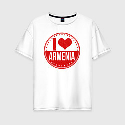 Футболка оверсайз женская Love Armenia, цвет: белый