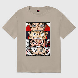 Футболка оверсайз женская Луффи пятый гир - One Piece, цвет: миндальный
