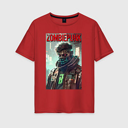 Женская футболка оверсайз Zombiepunk - fantasy - neural network