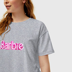 Футболка оверсайз женская Барби - Фильм Логотип, цвет: меланж — фото 2