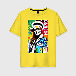 Женская футболка оверсайз Skeleton fashionista - Milano - pop art