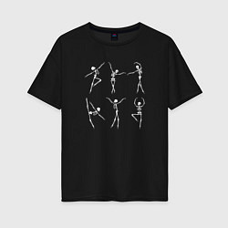 Женская футболка оверсайз Скелеты танцуют балет