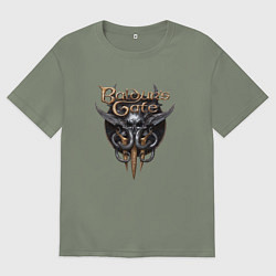 Футболка оверсайз женская Baldurs Gate 3 - logotype, цвет: авокадо