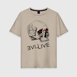 Женская футболка оверсайз Evil and live