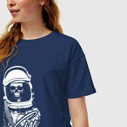 Футболка оверсайз женская Космос-Уникальный советский леттеринг на тему косм, цвет: тёмно-синий — фото 2