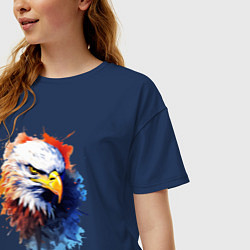 Футболка оверсайз женская Граффити с орлом, цвет: тёмно-синий — фото 2