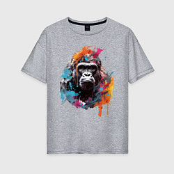 Женская футболка оверсайз Граффити с гориллой