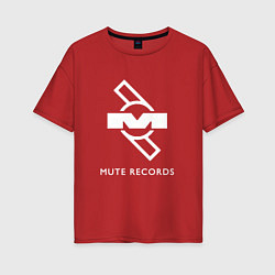 Футболка оверсайз женская Depeche Mode Mute Records Logo, цвет: красный