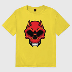 Футболка оверсайз женская Red skull, цвет: желтый