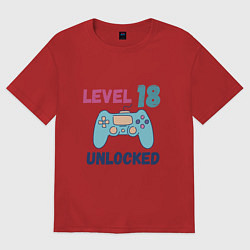 Футболка оверсайз женская 18 уровень жизни, цвет: красный