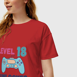 Футболка оверсайз женская 18 уровень жизни, цвет: красный — фото 2