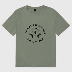 Футболка оверсайз женская Надпись Я ведьма, цвет: авокадо