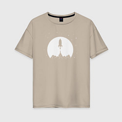 Женская футболка оверсайз Полёт ракеты