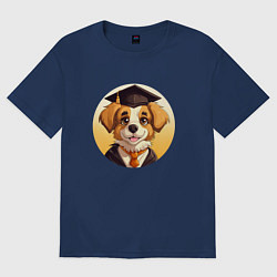 Женская футболка оверсайз Собачка-ученик