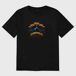 Футболка оверсайз женская Горы и альпинизм чёрная, цвет: черный