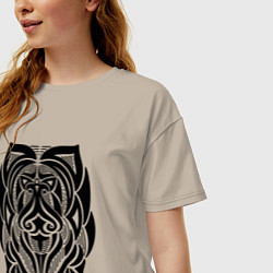 Футболка оверсайз женская Tribal Abstract Mask, цвет: миндальный — фото 2