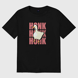 Футболка оверсайз женская Гусь с ножом - Untitled Goose Game, цвет: черный