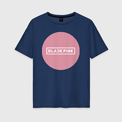 Футболка оверсайз женская Black pink - emblem - group, цвет: тёмно-синий