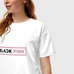 Футболка оверсайз женская Black pink - emblem, цвет: белый — фото 2