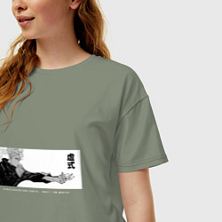 Футболка оверсайз женская Сатору Годжо - маг битва, цвет: авокадо — фото 2