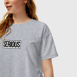 Футболка оверсайз женская Serious, цвет: меланж — фото 2