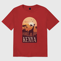 Футболка оверсайз женская Kenya, цвет: красный