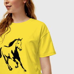Футболка оверсайз женская Конь скачет, цвет: желтый — фото 2