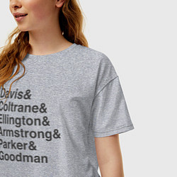 Футболка оверсайз женская Легенды джаза, цвет: меланж — фото 2